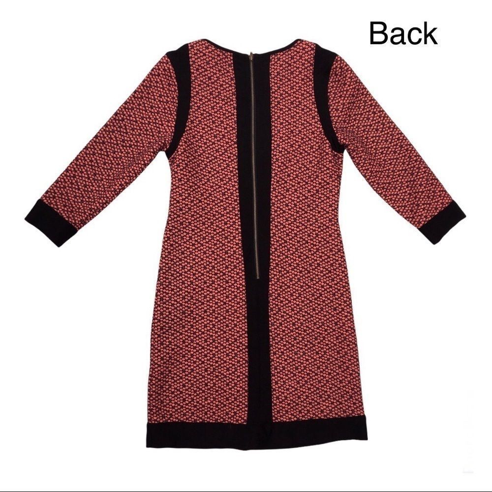 Vintage M Darling pink black knit midi dress mini dress 80s knit long sleeve - Picture 3 of 9